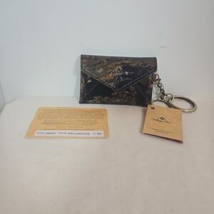 Patricia Nash Brown Leather Keychain Wallet